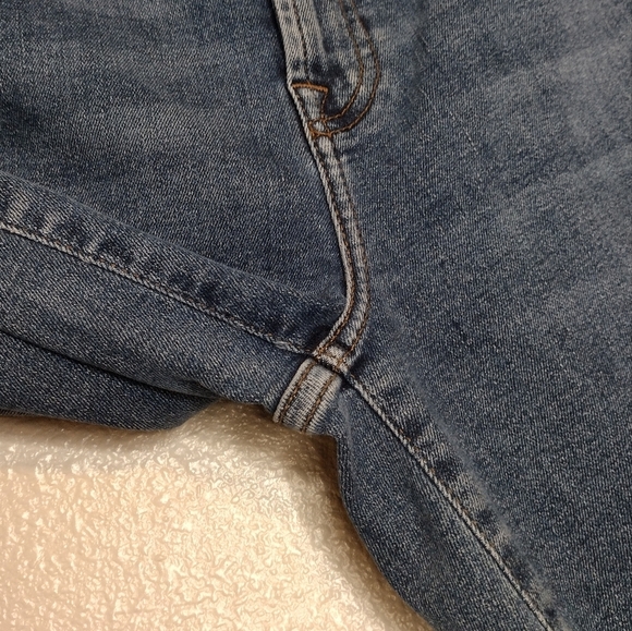 7 For All Mankind Cropped Alexa Blue High Rise Cut Hem Trouser Wide Leg Jeans - Picture 10 of 15